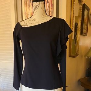 Navy Worth Collection NEW One Shoulder Blouse